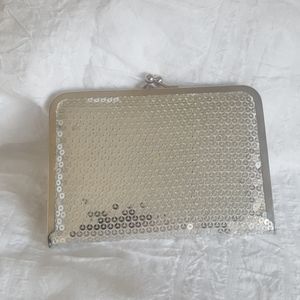 Sequin Silver Vintage Clutch